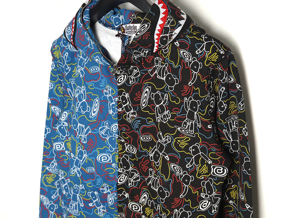 Bape x Medicon Toy joint violent bear and shark camouflage hoodie