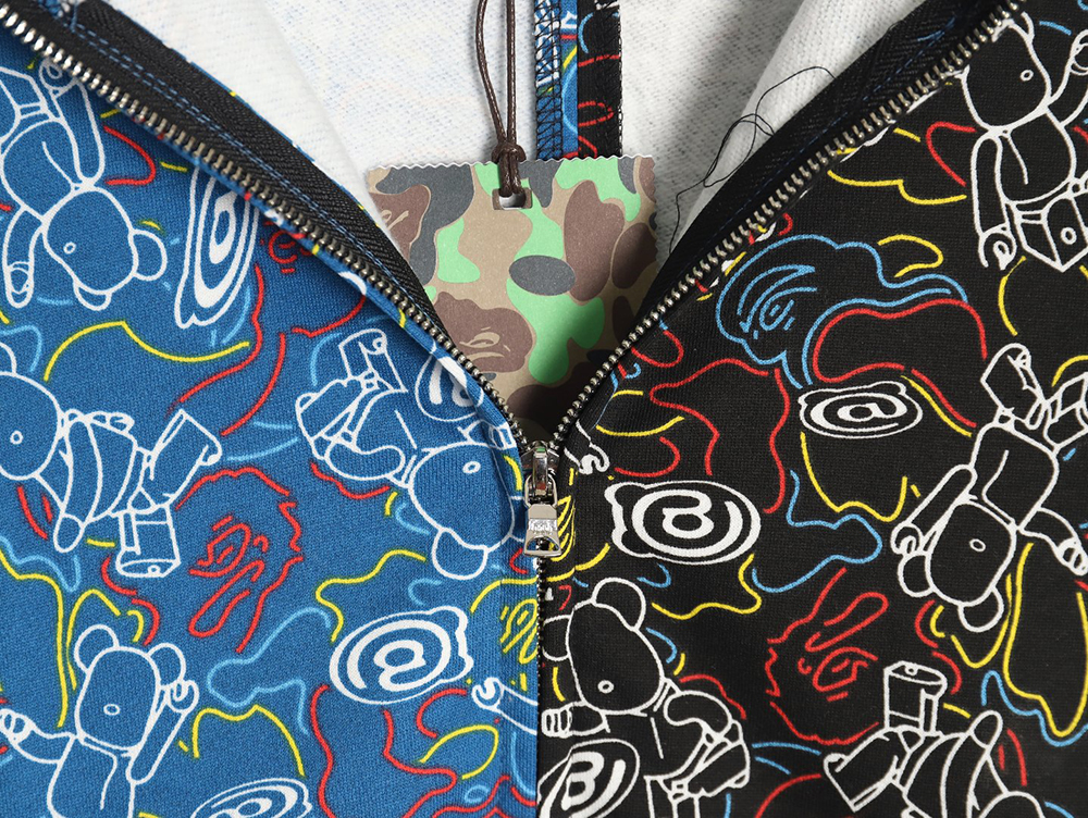 Bape x Medicon Toy joint violent bear and shark camouflage hoodie