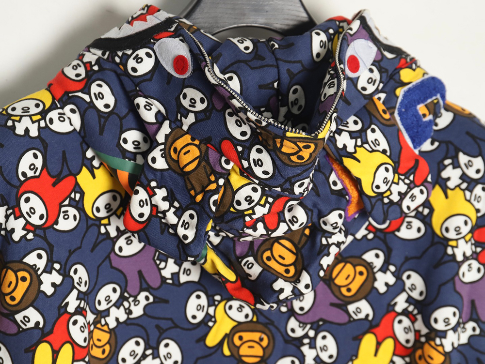 Bape My Melody shark and tiger zip-up hoodie