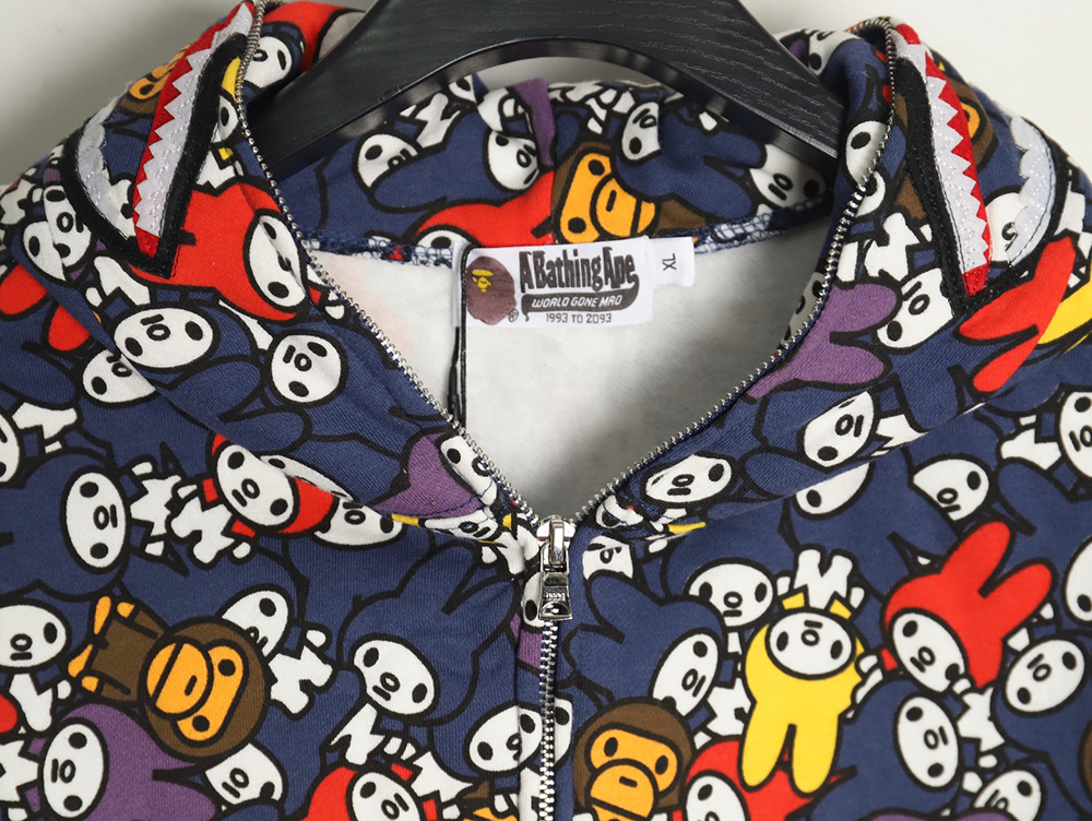 Bape My Melody shark and tiger zip-up hoodie