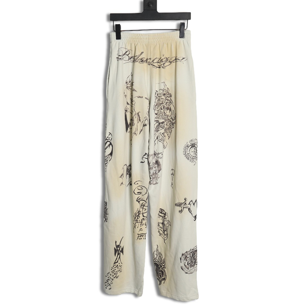 Ba*len*cia*ga graffiti trousers