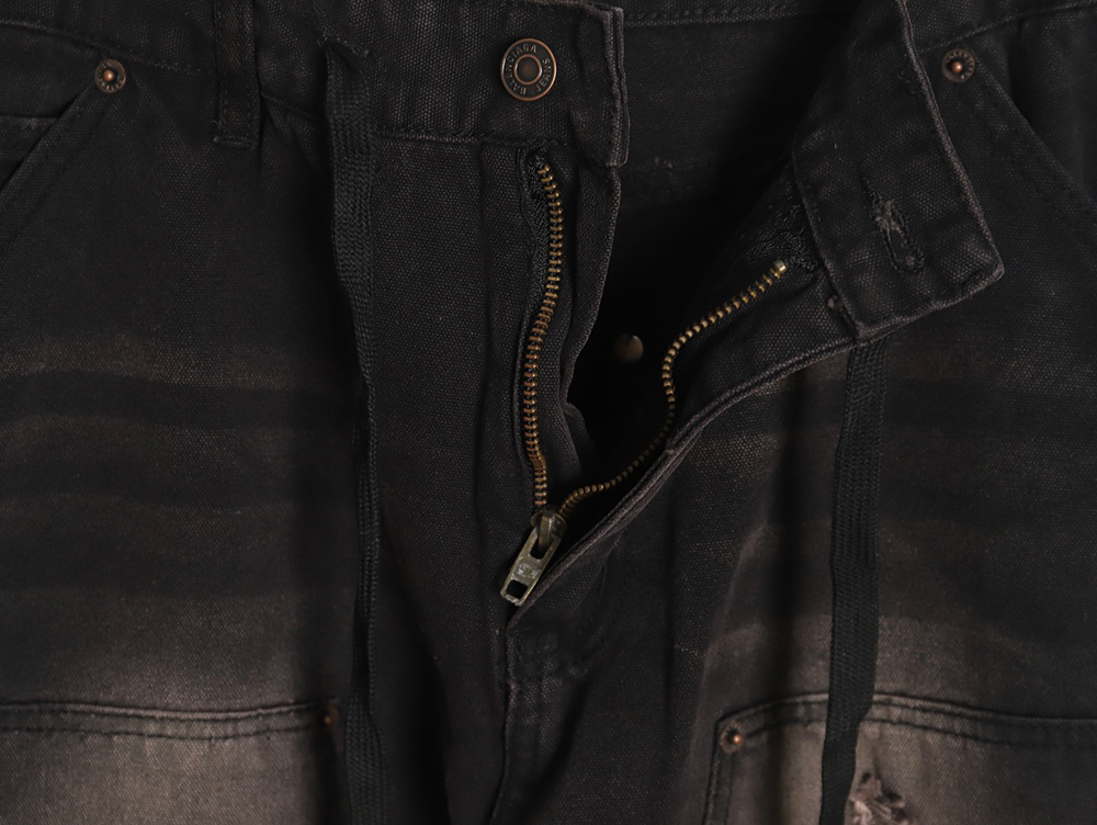 Ba*len*cia*ga distressed denim trousers with ripped pockets