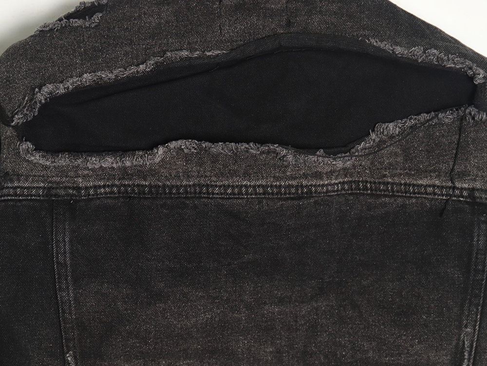 Ba*len*cia*ga distressed lightning denim jacket