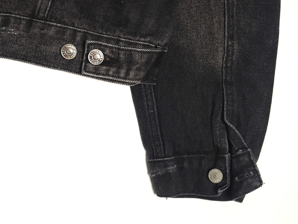 Ba*len*cia*ga distressed lightning denim jacket
