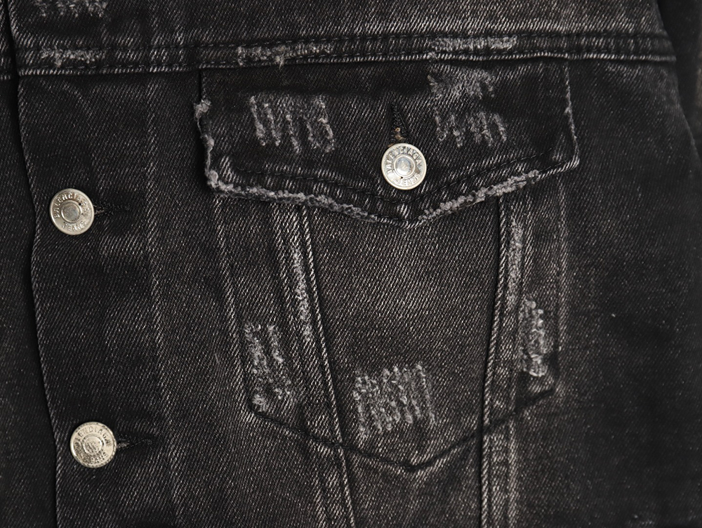 Ba*len*cia*ga distressed lightning denim jacket