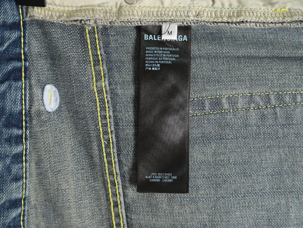 Ba*len*cia*ga panelled denim trousers