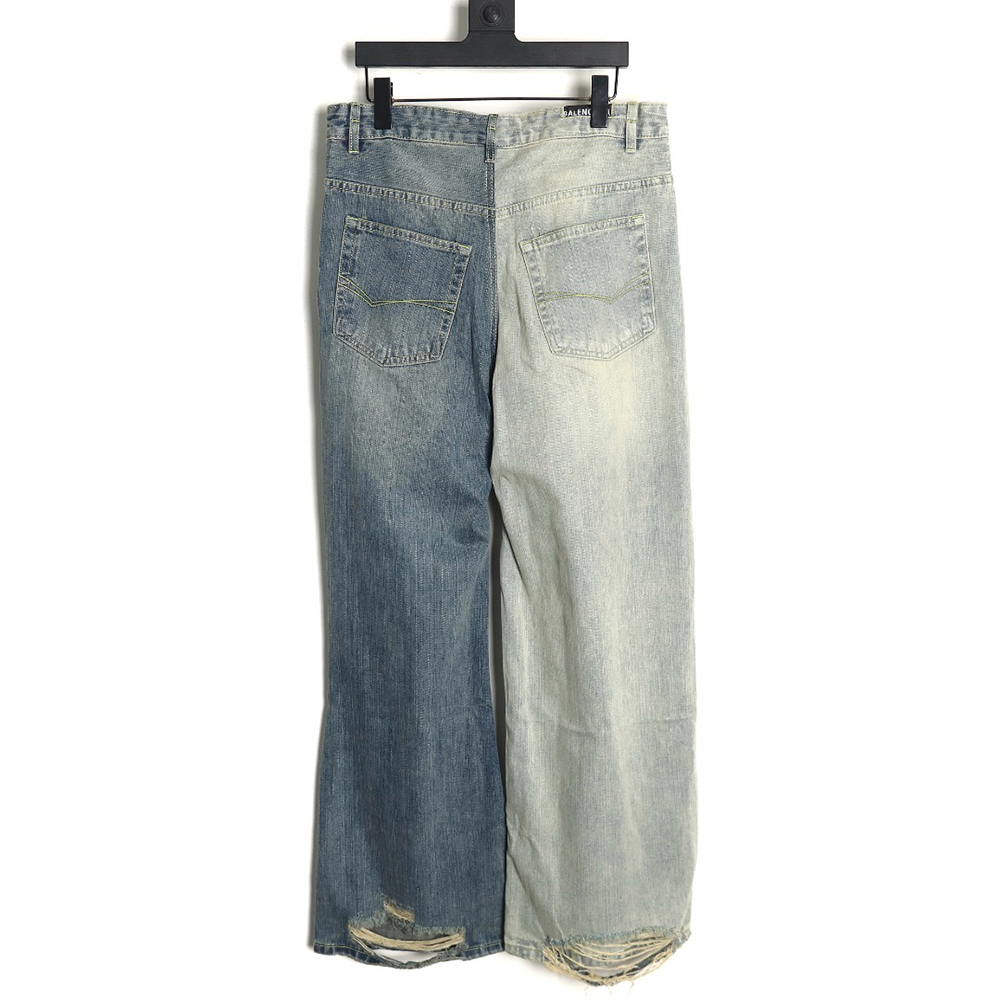 Ba*len*cia*ga panelled denim trousers