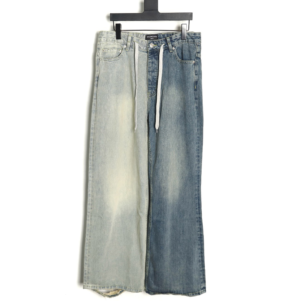 Ba*len*cia*ga panelled denim trousers