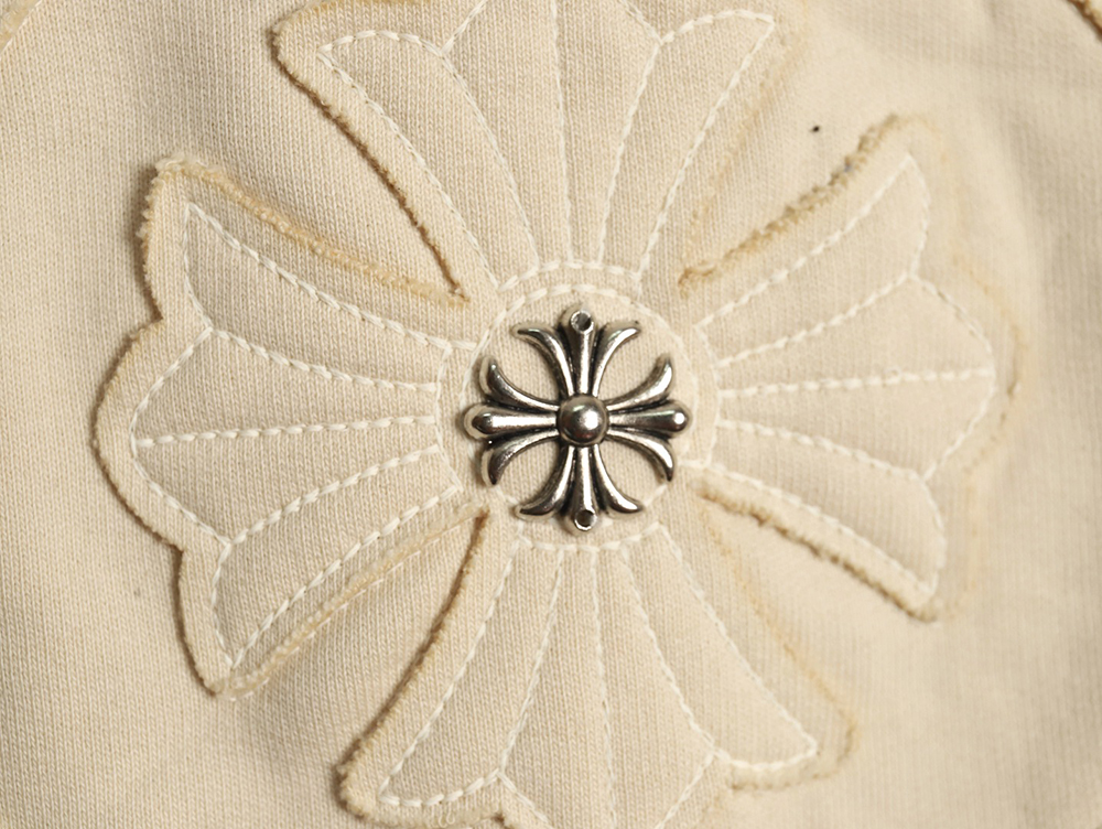 Ch**me He**ts distressed burnout patch sweatshirt