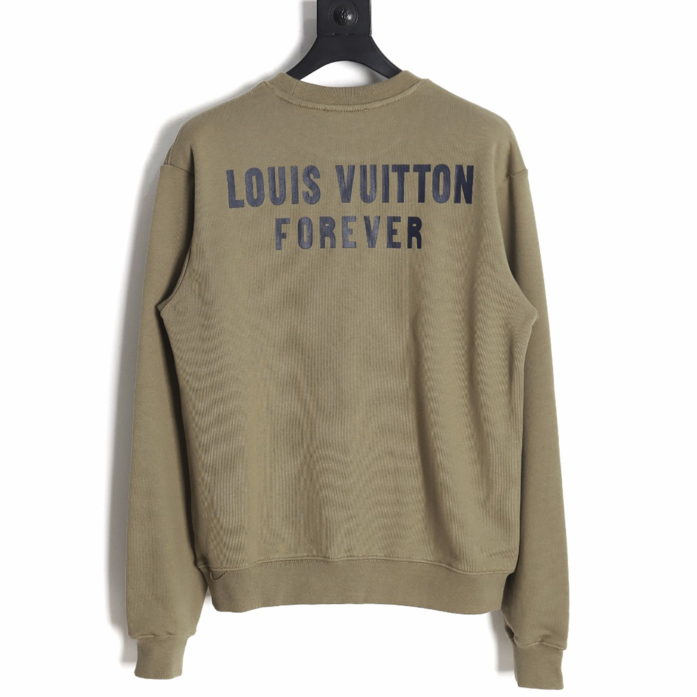 l0*is V*t0n fake pocket lettering print crew neck sweatshirt tsk1