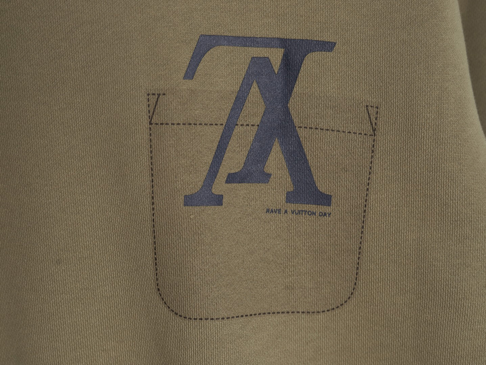 l0*is V*t0n fake pocket lettering print crew neck sweatshirt tsk1