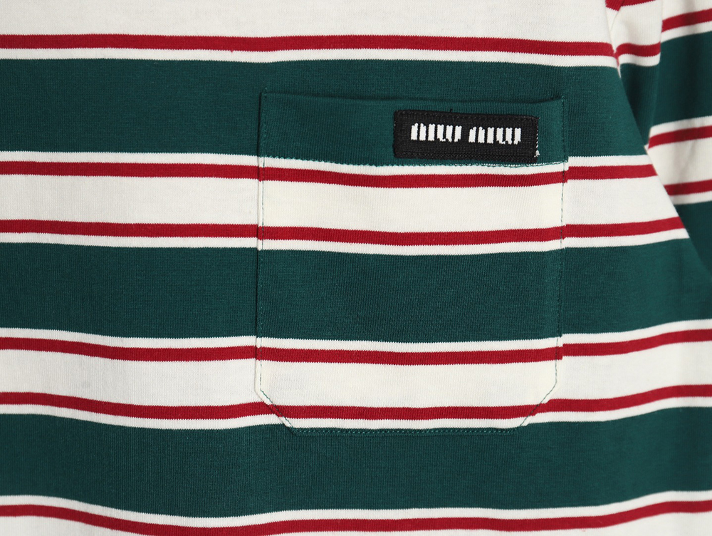 Miu Miu striped pocket long-sleeved T-shirt TSK1