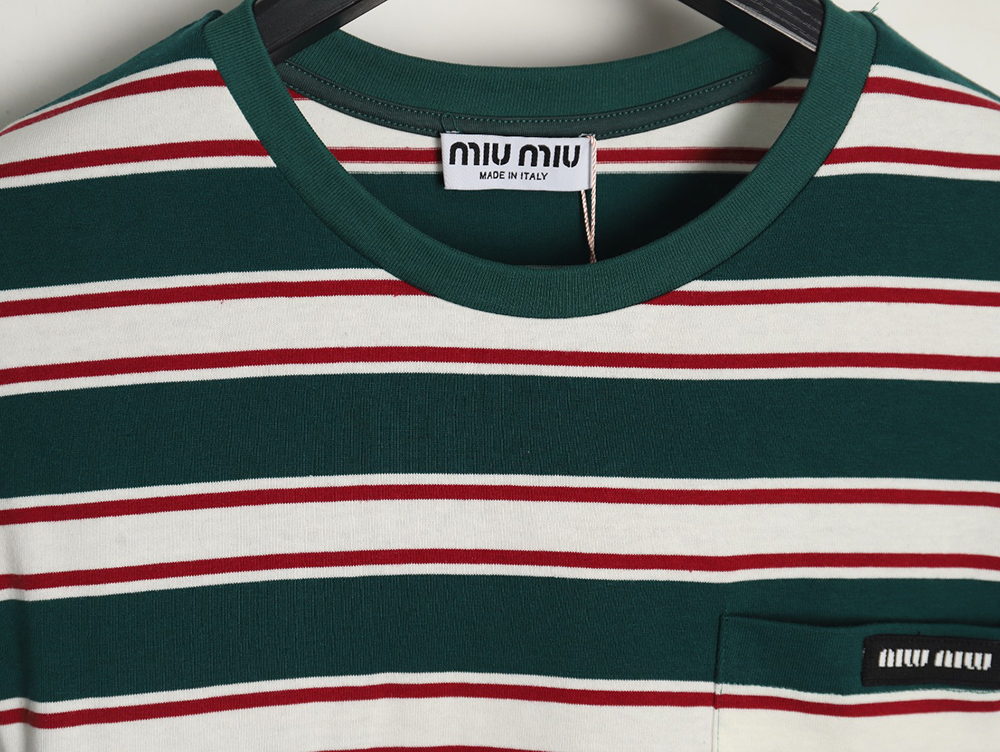 Miu Miu striped pocket long-sleeved T-shirt TSK1