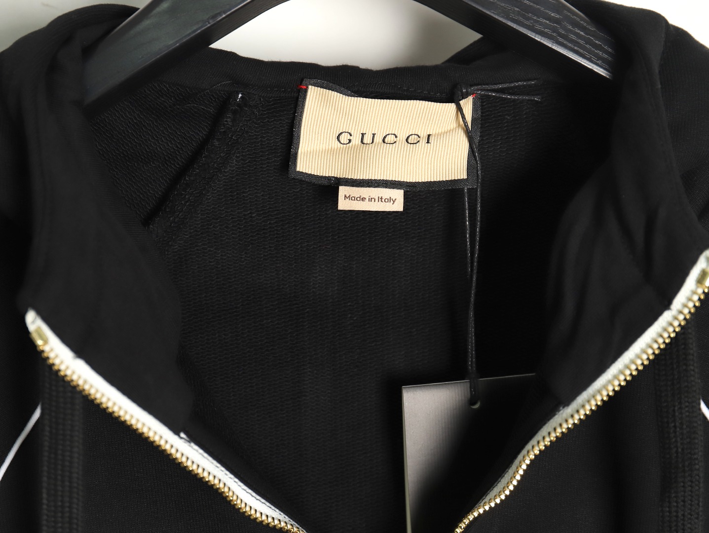 G*u*i red and green web half zip long sleeve hoodie tsk1