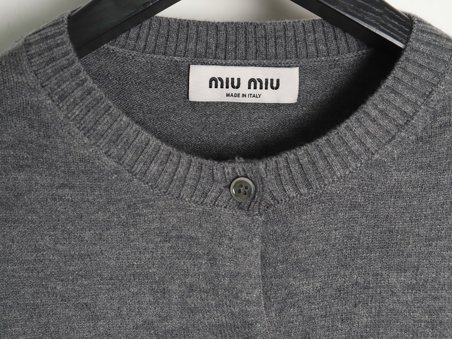 Miu Miu Lettering Cashmere Knit Cardigan