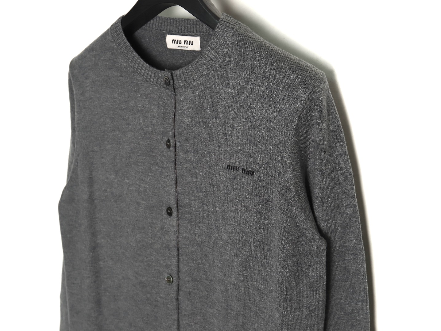 Miu Miu Lettering Cashmere Knit Cardigan