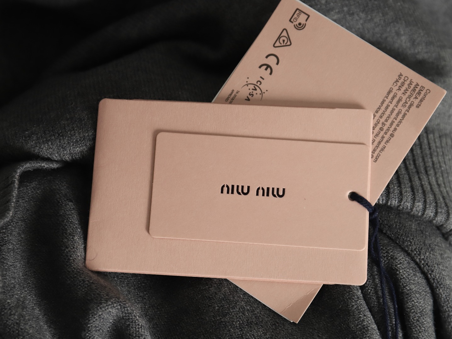Miu Miu Lettering Cashmere Knit Cardigan