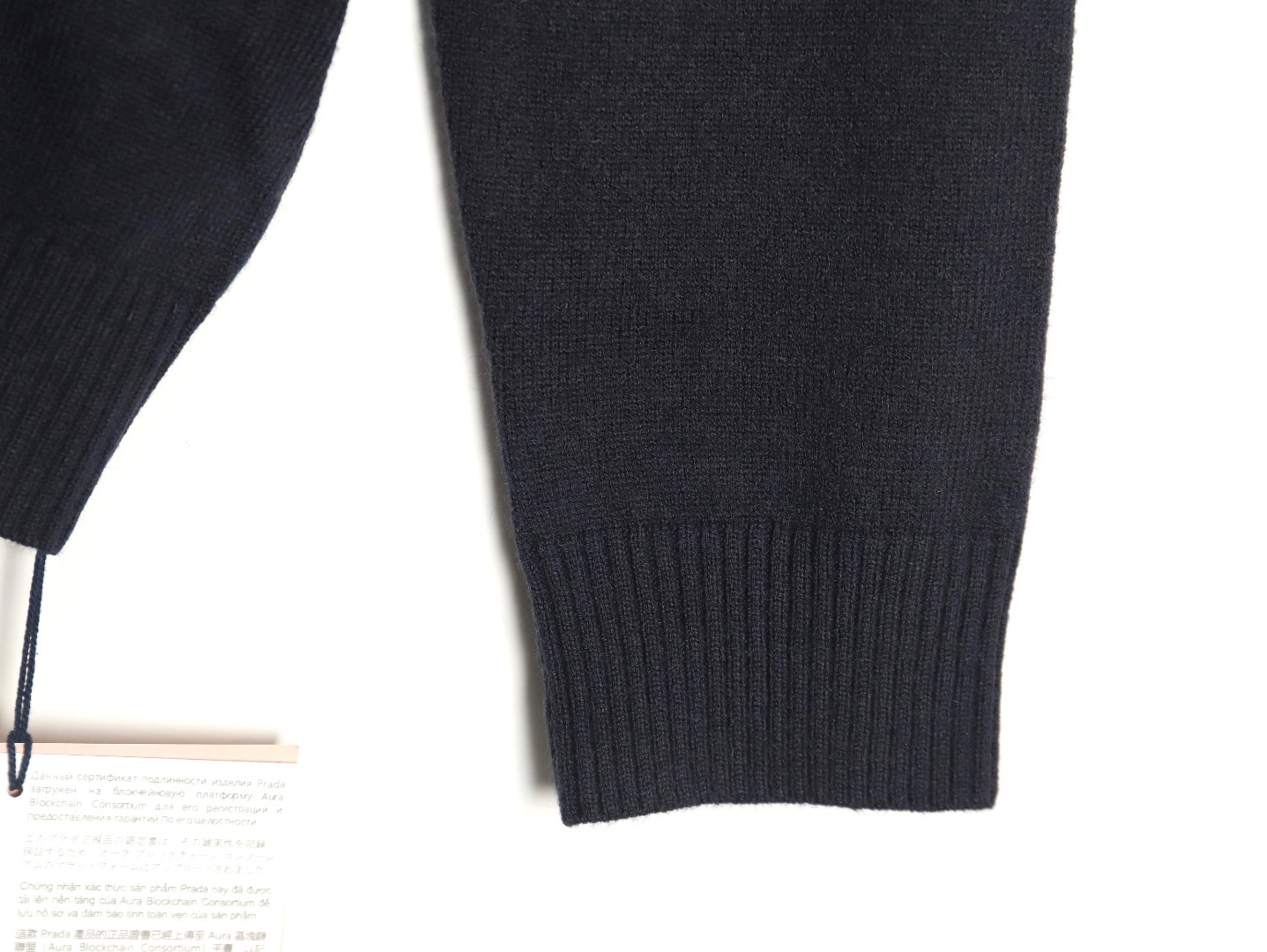 Miu Miu Lettering Cashmere Knit Cardigan (Navy)