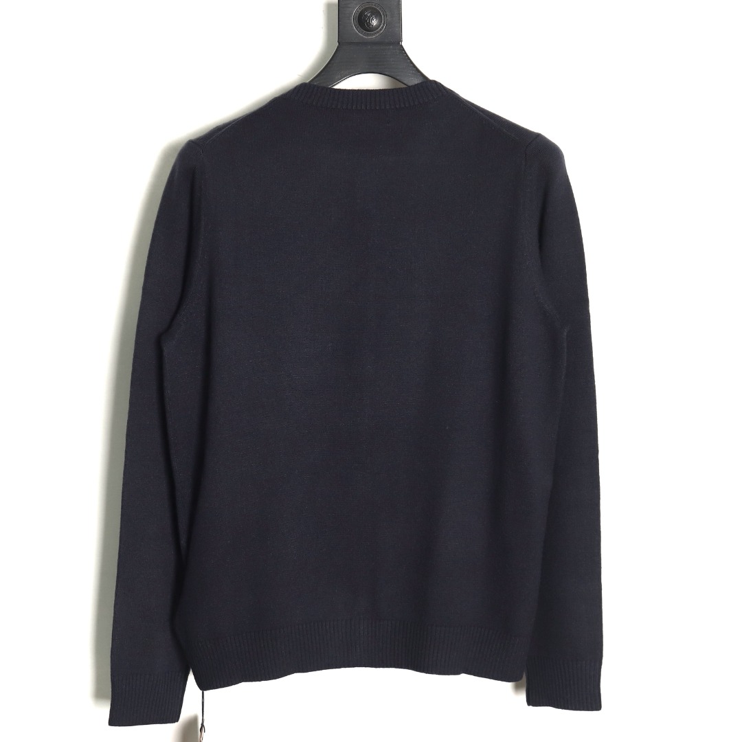 Miu Miu Lettering Cashmere Knit Cardigan (Navy)