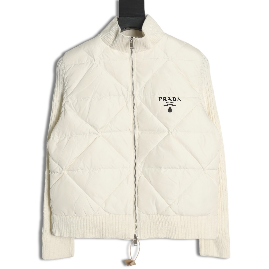 pra*a Di*m*nd down patchwork jacket