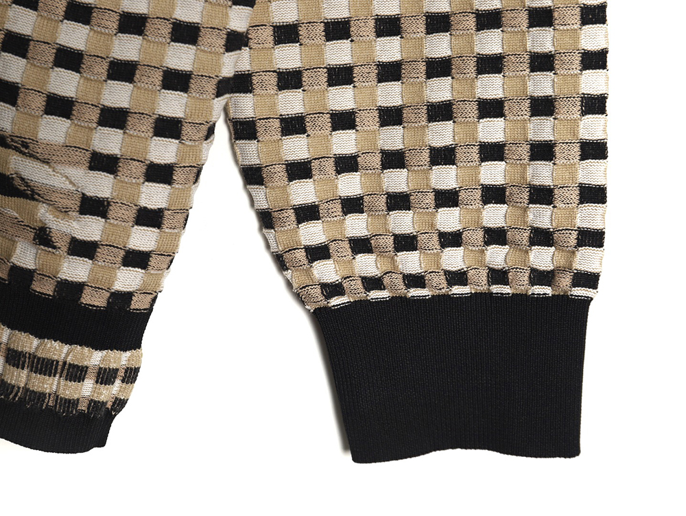 B**rry black and white check v-neck knitted sweater cardigan