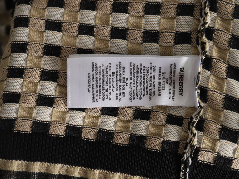 B**rry black and white check v-neck knitted sweater cardigan