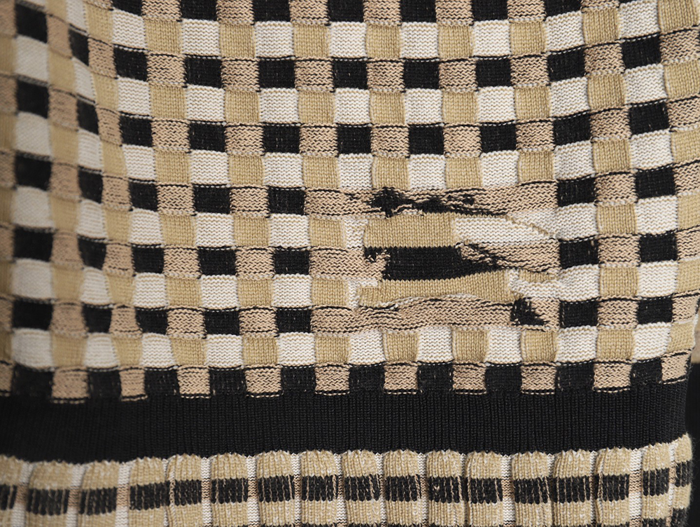 B**rry black and white check v-neck knitted sweater cardigan