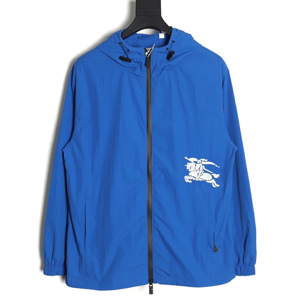 B**rry warhorse embroidered thin hooded trench jacket