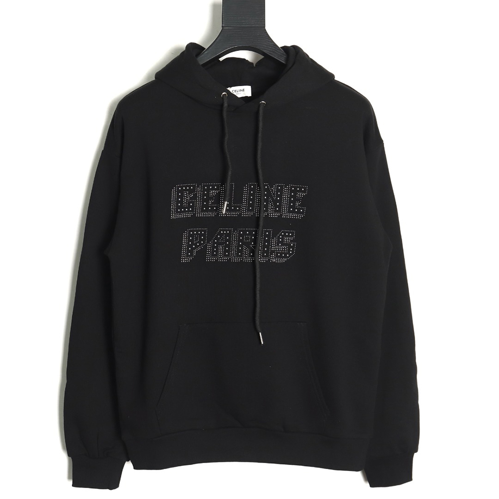 ce**e rivet Di*m*nd lettering hoodie