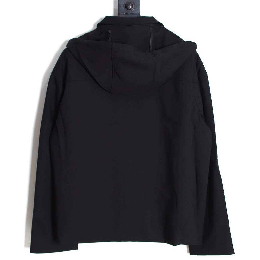 L0ew* trench coat with leather patch on chest