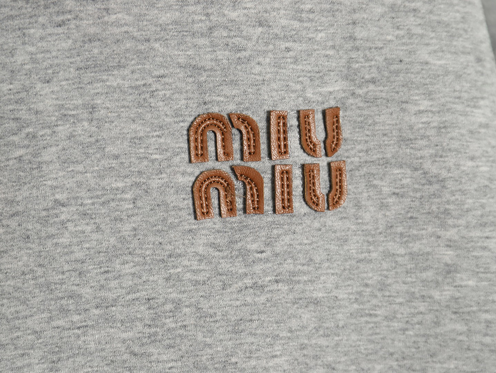 Miu Miu lettering patch zip-up jacket