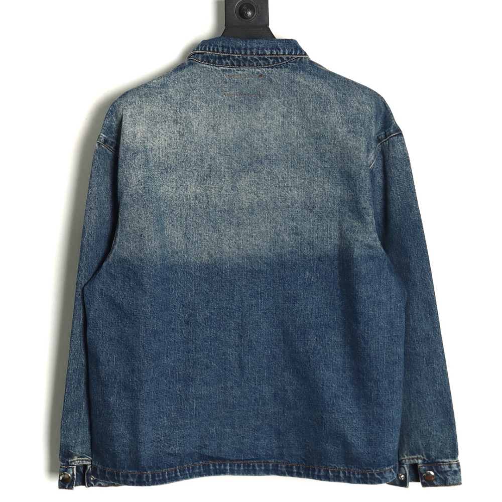 Pra*a pocket triangle logo denim shirt jacket