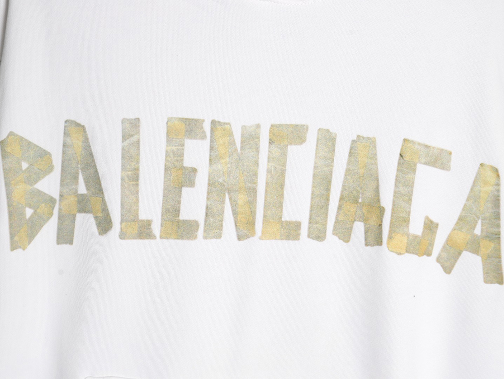 Ba*len*cia*ga distressed tape hoodie