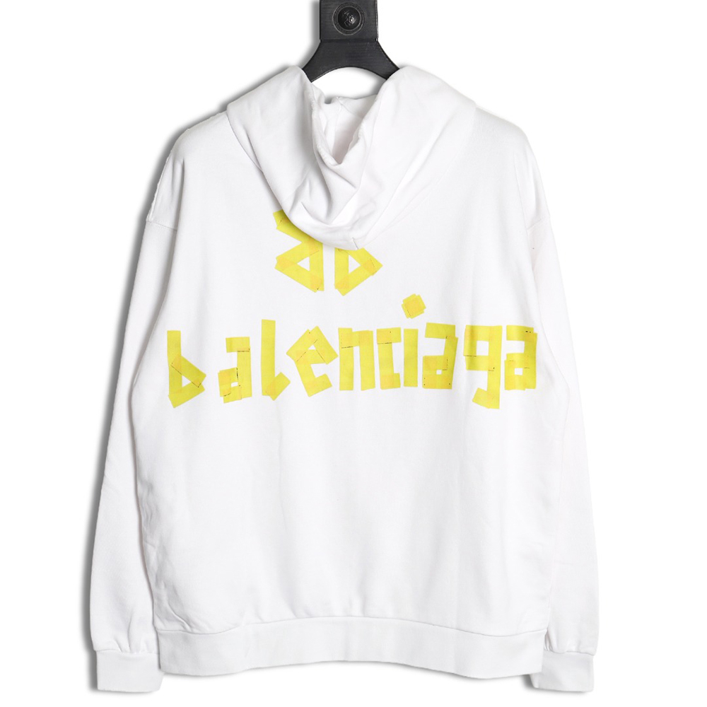 Ba*len*cia*ga distressed tape hoodie