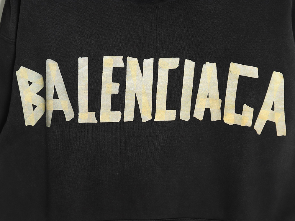 Ba*len*cia*ga distressed tape hoodie tsk1
