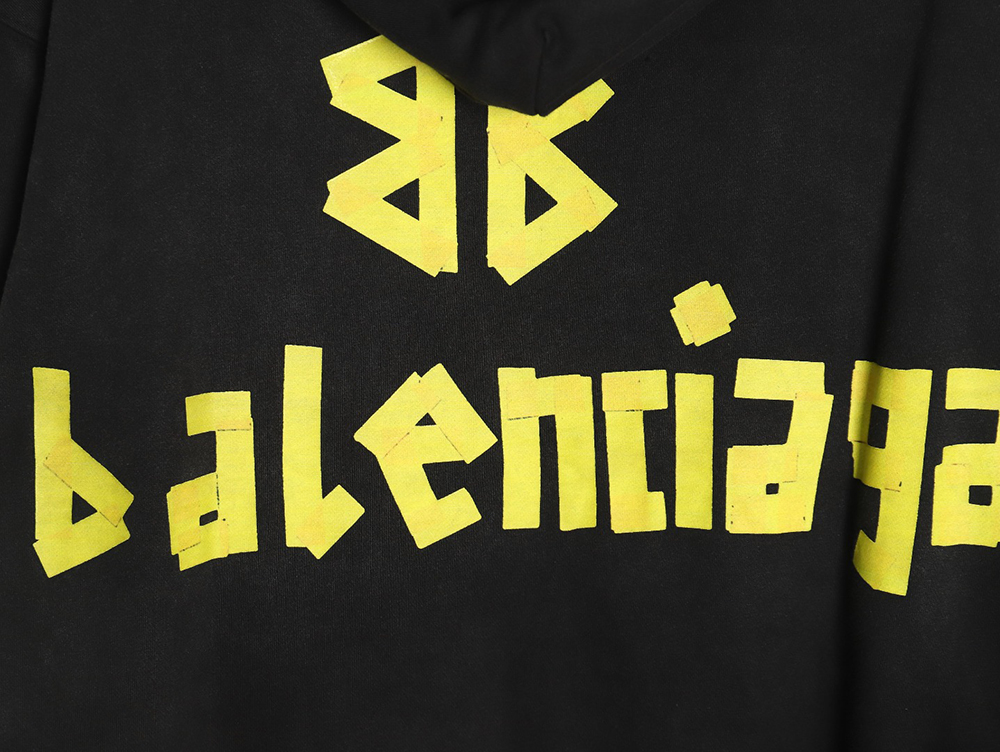 Ba*len*cia*ga distressed tape hoodie tsk1