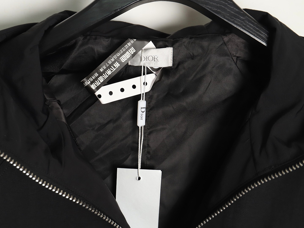 D*or letter embroidered hooded trench coat tsk1