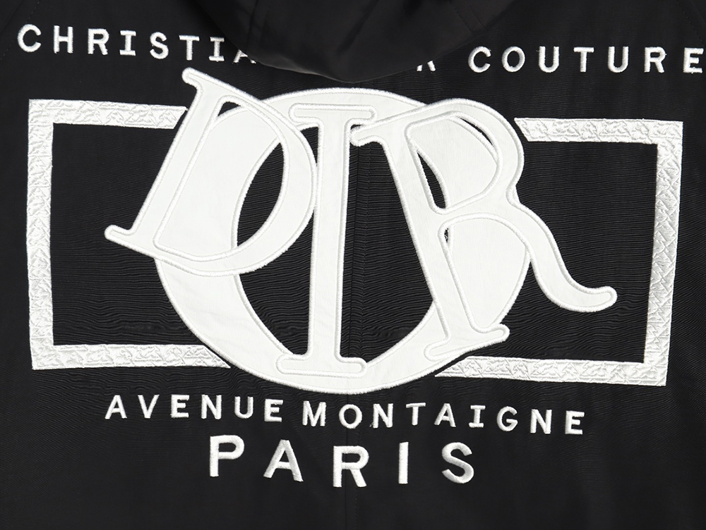 D*or letter embroidered hooded trench coat tsk1