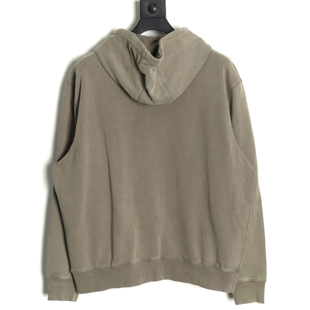 Pra*a embroidered logo washed hoodie