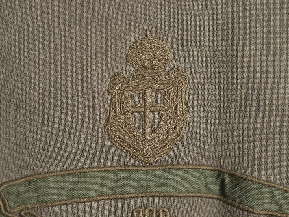 Pra*a embroidered logo washed hoodie