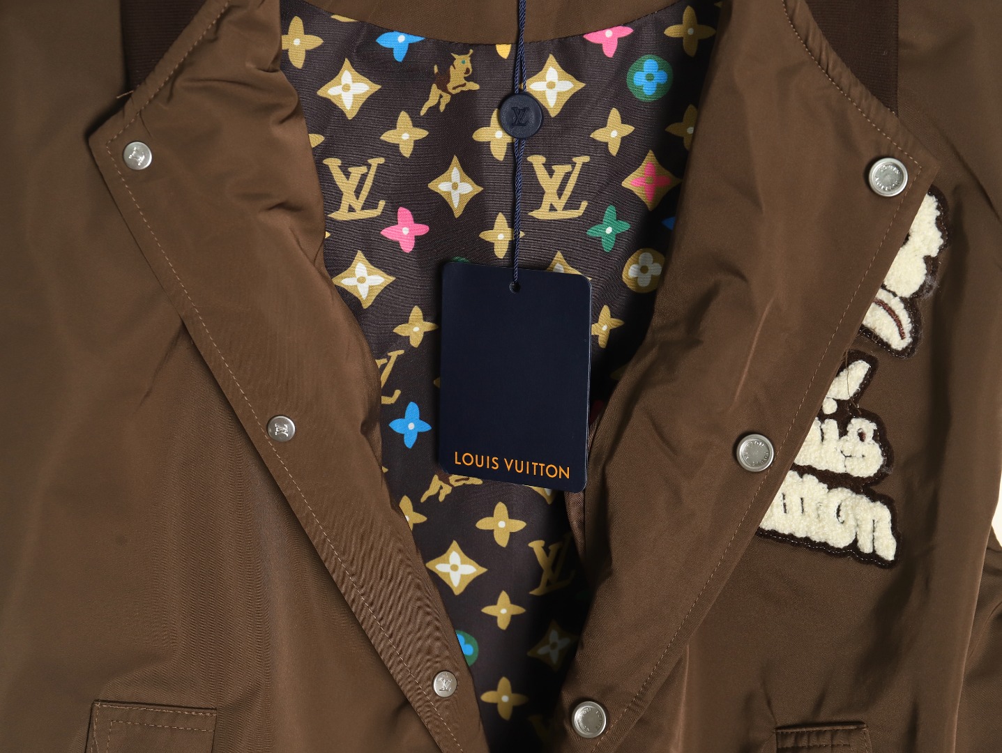 l0*is V*t0n floral patch baseball jacket