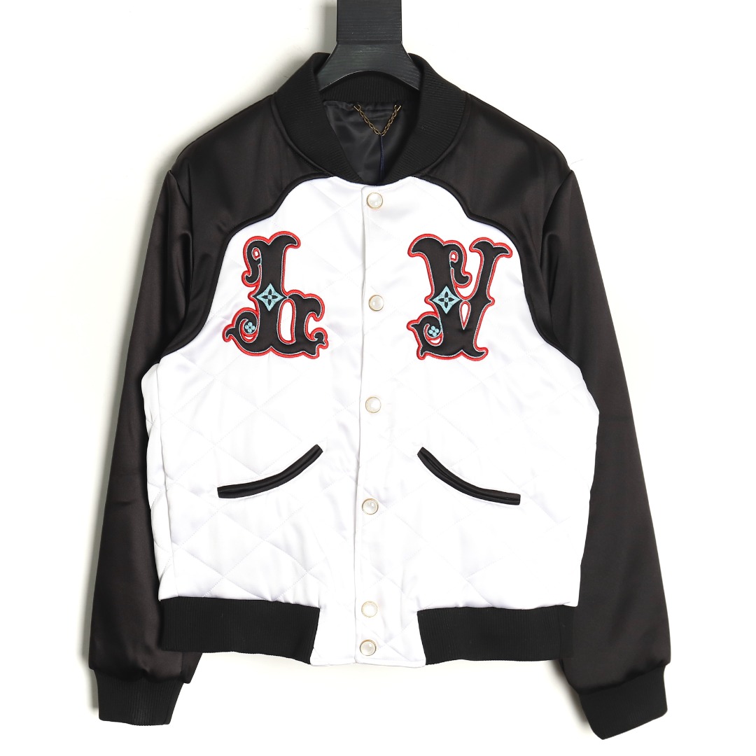 l0*is v*t0n Di*m*nd check baseball jacket
