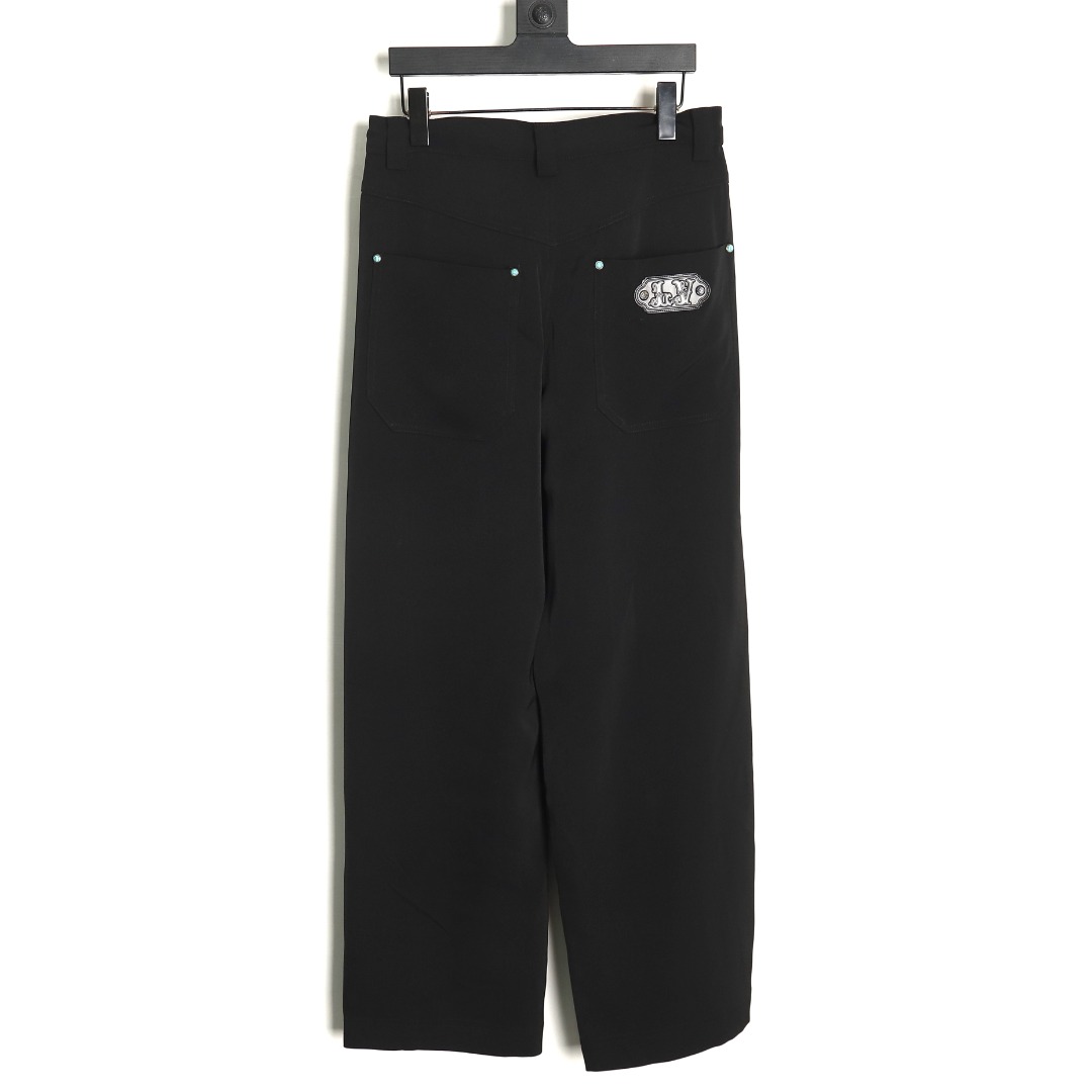 l0*is V*t0n turquoise wool trousers