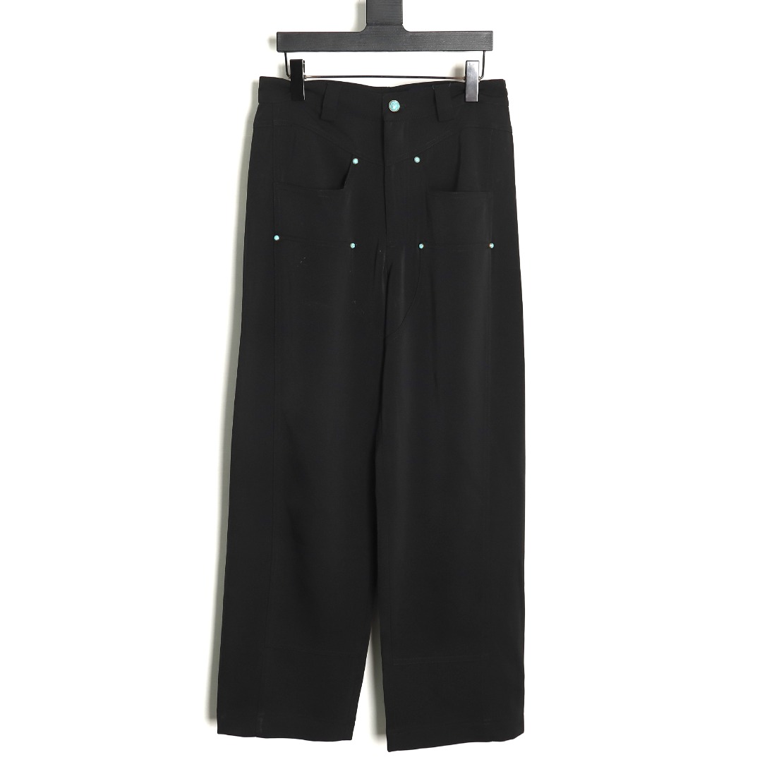 l0*is V*t0n turquoise wool trousers