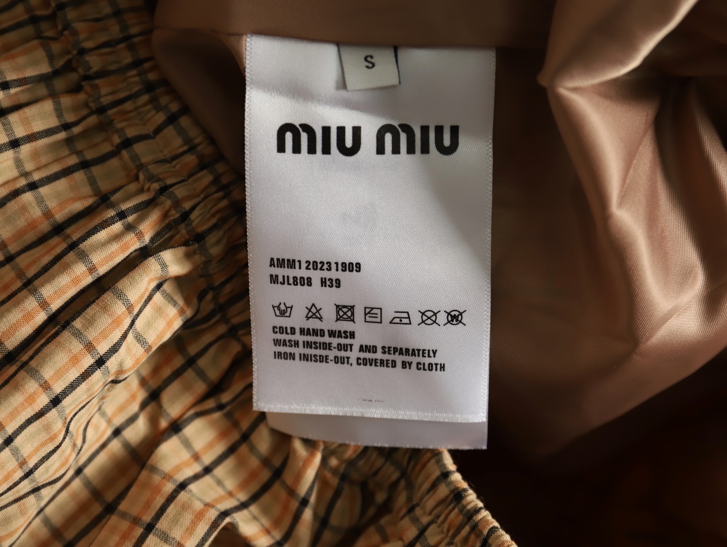 Miu Miu yellow checked jacket