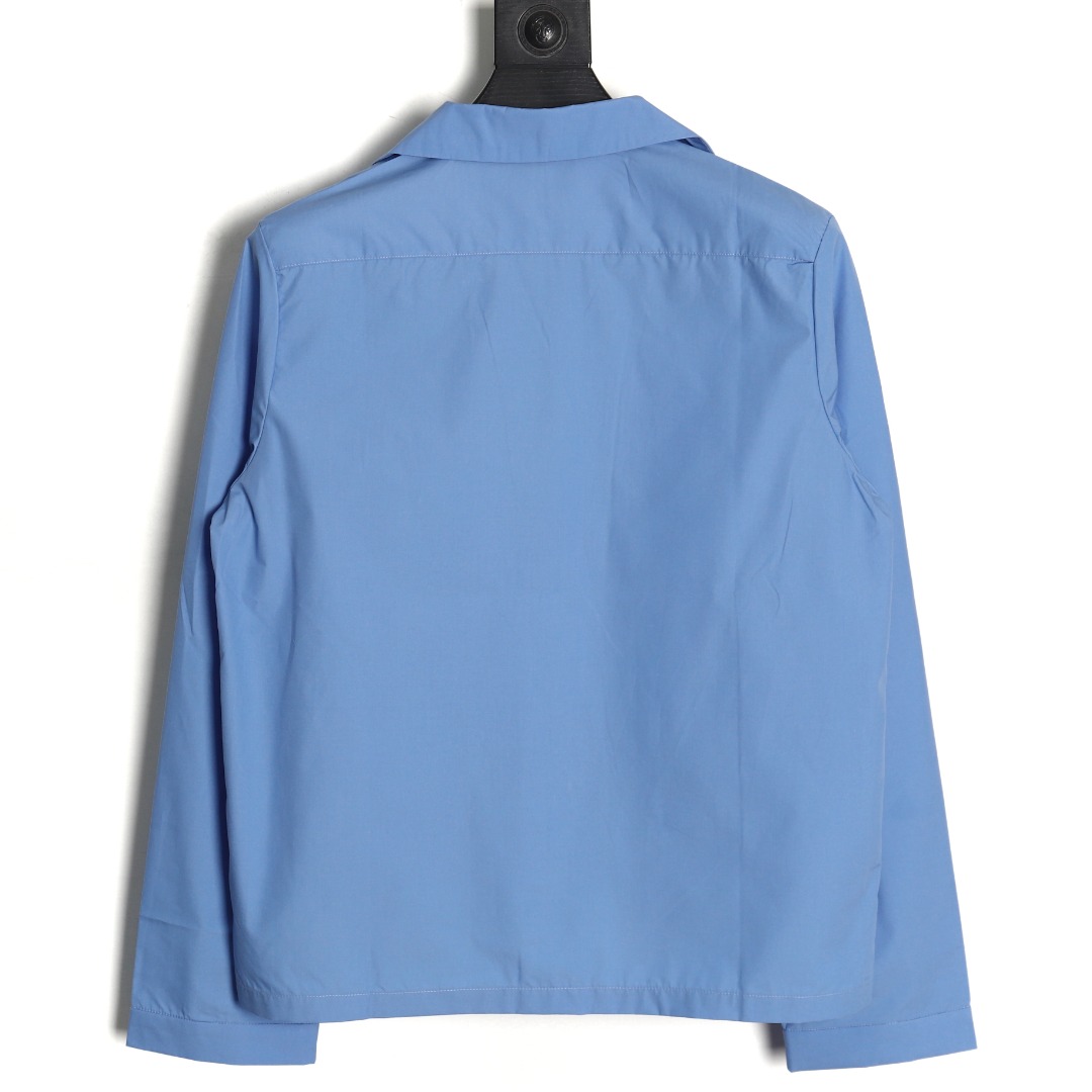 Miu Miu Pocket Lettering Embroidered Poplin Shirt TSK1