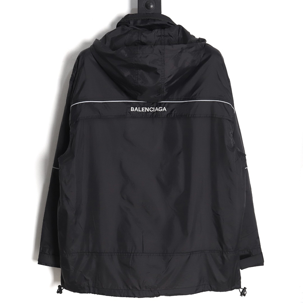 Ba*len*cia*ga half zip hood jacket