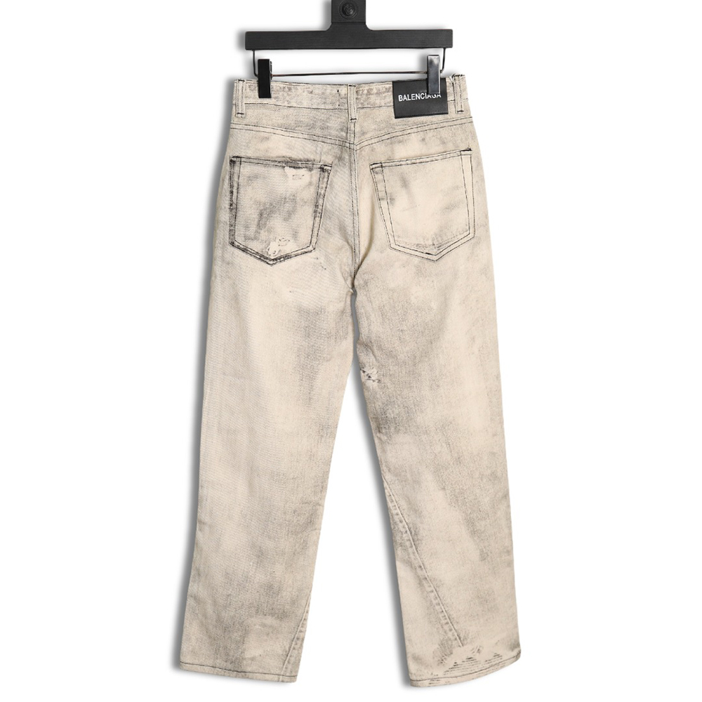 Ba*len*cia*ga washed loose wide-leg jeans