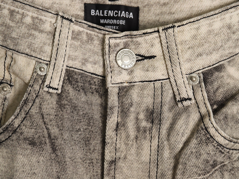 Ba*len*cia*ga washed loose wide-leg jeans