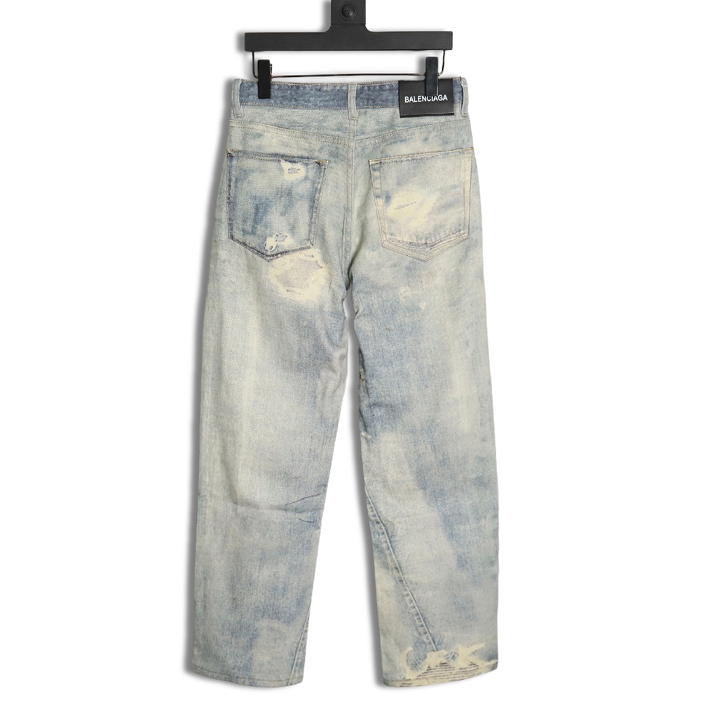 Ba*len*cia*ga washed loose wide-leg jeans tsk1